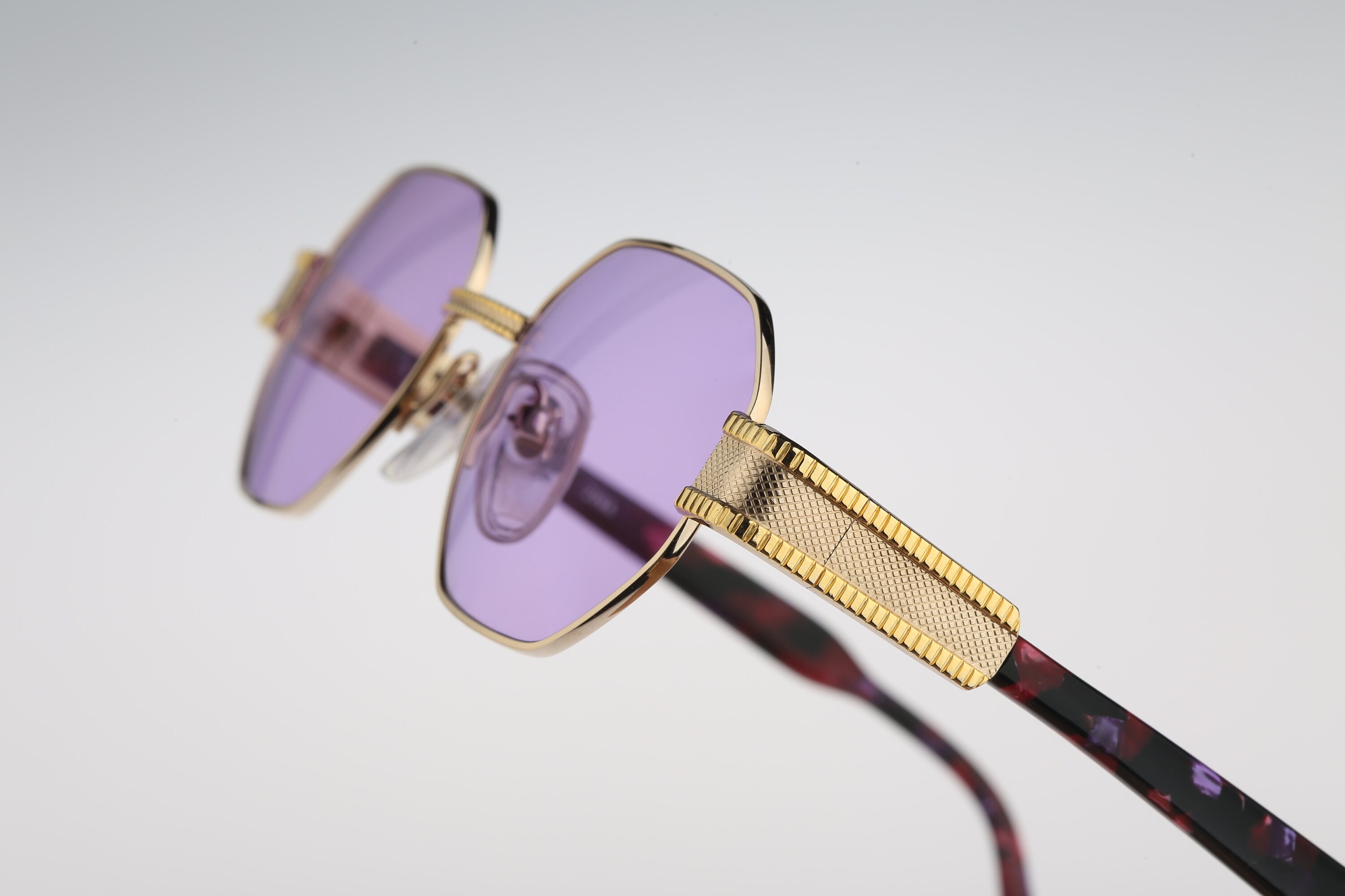Zina Z 703 01, Vintage 90s Tinted Purple Lenses Unique Gold