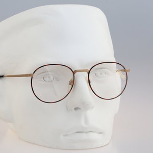 Silhouette M 7140 33 V 6057, Vintage 90er Brille Gold und Schildpatt runde Brillengestelle Herren & Damen NOS