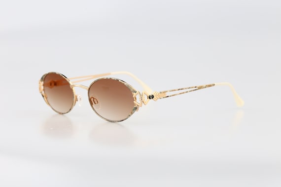 Diva 5043 15 Vintage 90s lentes tenidas unicas victorianas coloridas y doradas gafas de sol ovaladas mujeres NOS Etsy Mexico