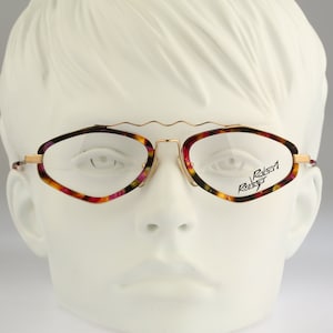 Robert Rudger 570 37, Vintage 90s unique gold & tortoise crazy hexagon glasses frames womens NOS