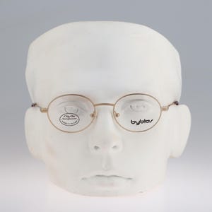 Byblos B 589 3001, Vintage 90s gold oval round eyeglasses frames mens & womens NOS