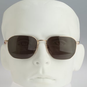 Freedom 4701, grandes lunettes de soleil hexagonales dorées vintage des années 90 pour hommes et femmes NOS