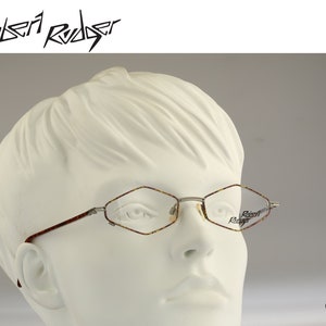 Robert Rudger 1590 171 C8, Vintage 90s colorful unique slim small hexagon glasses frames womens NOS