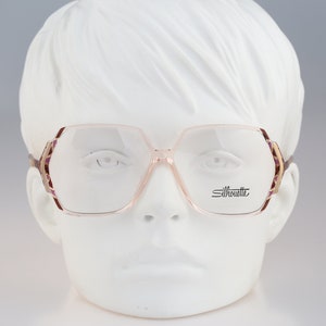 Silhouette M 1199 20 C 6051, Vintage 80s  clear oversized hexagon glasses frames womens NOS