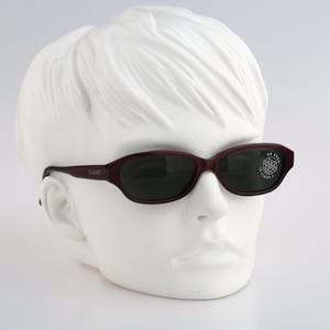 Vuarnet Pouilloux Ref. 603 VIO , Vintage 90s acetate blue and burgundy rectangle sunglasses mens & women NOS