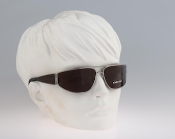 Romeo Gigli RG 226 S 2M6, Vintage 2000s gray wrap side shileds rectangle sunglasses mens & women, NOS