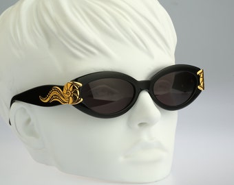 Anteprima Giada, Vintage 90s unique black cat eye sunglasses women, NOS