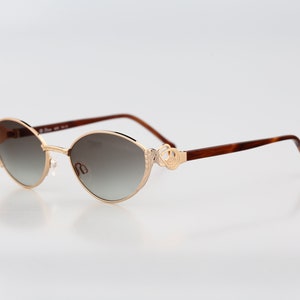 Diva 5079 52, Vintage 90s unique victorian tortoise & gold small cat eye sunglasses women, NOS