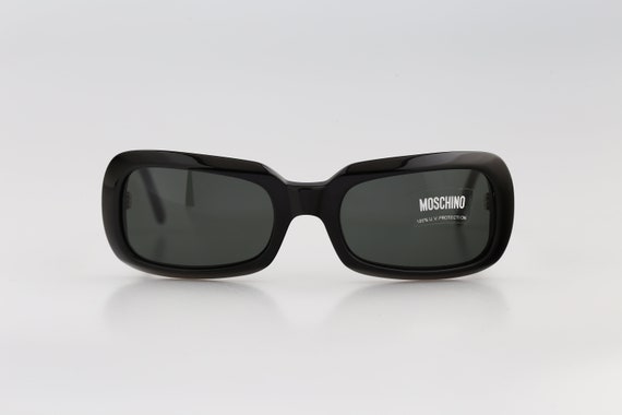 Moschino 3575 S 95 6, Vintage 90s Black Rectangle Sunglasses  display picture 1