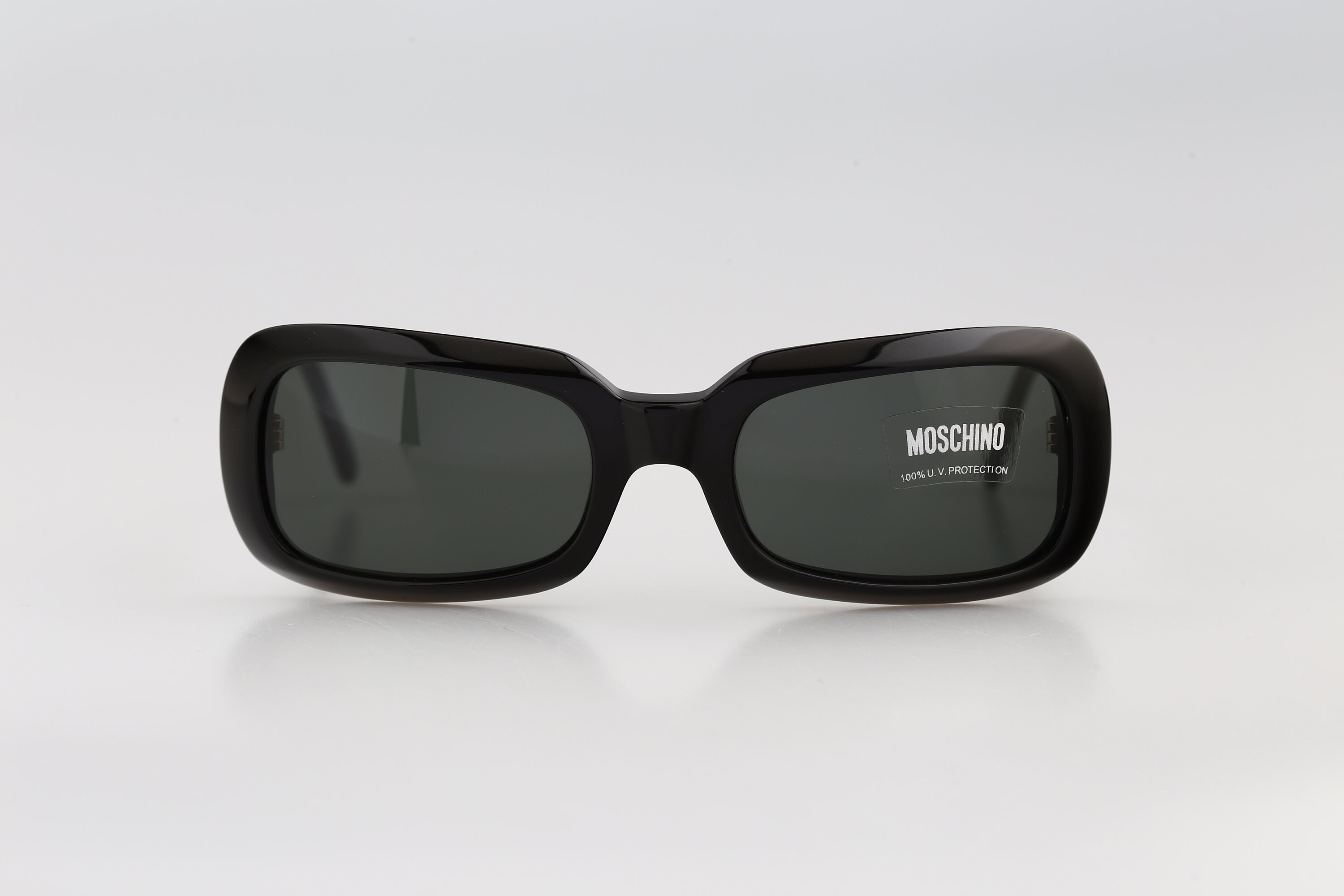 Moschino 3575 S 95 6, Vintage 90s Black Rectangle Sunglasses  display picture 2