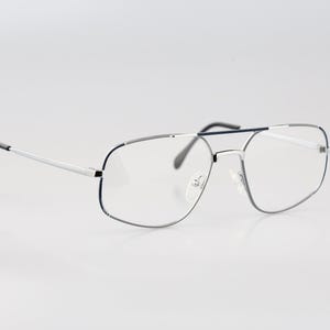 Bourgeois Halley, Vintage 80s colorful & silver square aviator eyeglasses frames mens and womens NOS image 4