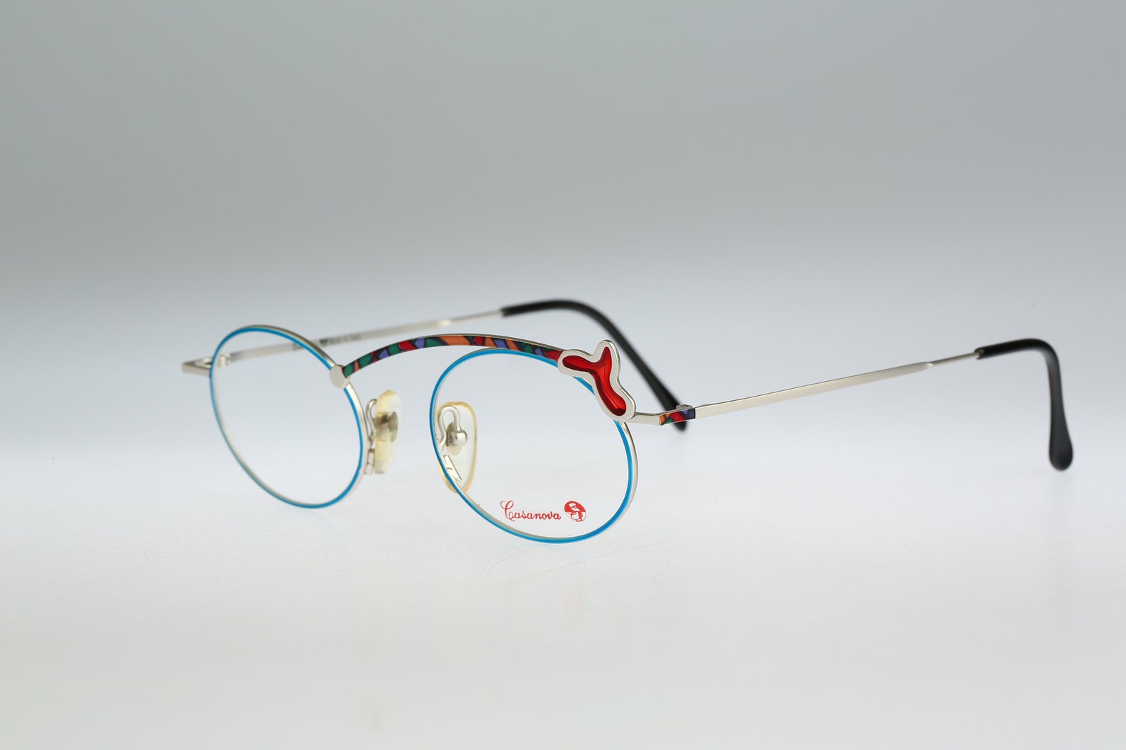 Lunettes Vintage CASANOVA FC1 - Monture Or Rose Métal, Forme Ovale - Allemagne - Neuf Sans étiquette