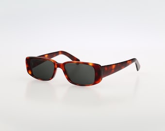 Roberto Baroni 361 176, Vintage 80s tortoise small slim rectangle sunglasses womens NOS