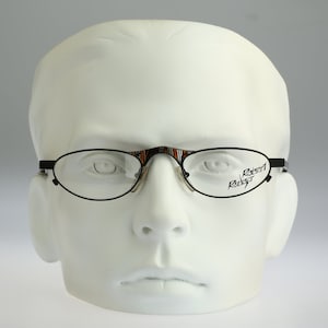 Robert Rudger 600 38, Vintage 90s unique black oval reading eyeglasses frames womens NOS