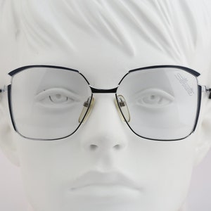 Silhouette Mod 440, Vintage 70s oversized silver square butterfly eyeglasses frames womens NOS