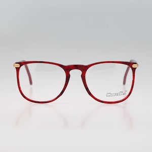 Marcolin 671 283,  Vintage 90s red tortoise square eyeglasses frames womens NOS