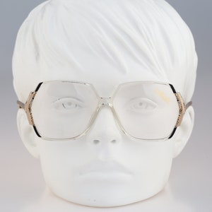 Silhouette M 1199 20 C 1954, Vintage 80s  clear large oversized hexagon glasses frames womens NOS