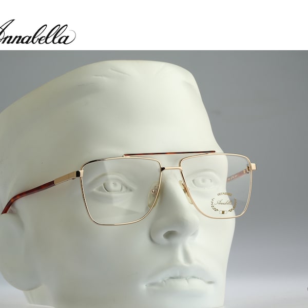 Lunettes aviateur années 80, Annabella A 550 4, lunettes d’aviateur carrées unisexes vintage des années 80 montures pour hommes et femmes NOS