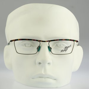 Robert Rudger 1070 145 55, Vintage 90s colorful unique slim small rectangle glasses frames mens & womens / NOS
