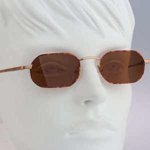 Sisley SLY 309 13S, Vintage 90s gold & tortoise small hexagon sunglasses men and women, NOS
