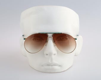 Nouvelle Ligne NL 1113 07, Gafas de sol estilo aviador vintage de los años 80 con lentes marrones tintadas, doradas y verdes, para hombre y mujer NOS