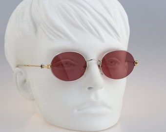Shiseido 1001 2, Vintage 90 unique silver oval sunglasses women NOS