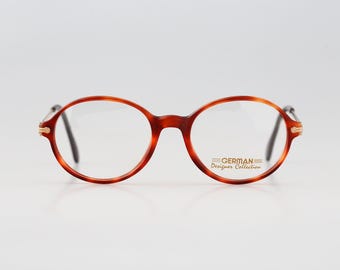 Tauschek Cloud 264, Vintage 90s gold and tortoise round eyeglasses frames mens & womens NOS