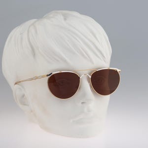Yabi Spirit Morgan 809 F3GW, Vintage 80s silver and gold unique drop aviator sunglasses women NOS