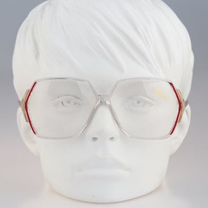 Silhouette M 1199 20 C 1277, Vintage 80s unique clear large oversized hexagon glasses frames womens NOS