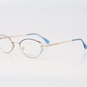 Diva Petite 9063, Vintage 90s unique colorful & silver small cat eye glasses frames womens NOS