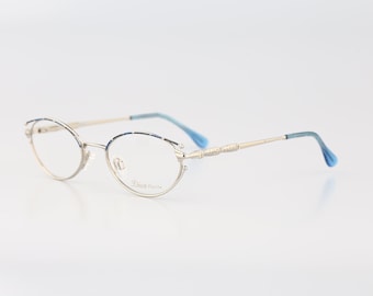 Diva Petite 9063, Vintage 90s unique colorful & silver small cat eye glasses frames womens NOS