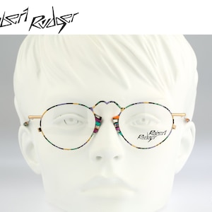Robert Rudger 0820 13232, Vintage 90s colorful round eyeglasses frames womens NOS