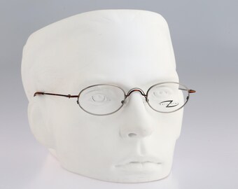 Gala Zoido 27 01, Vintage 90s unique tortoise and silver oval eyeglasses frames mens & womens NOS