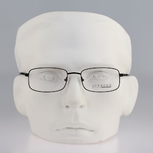 Iceberg 80291 857, Vintage 2000s lightweight black rectangle eyeglasses frames men & women / NOS