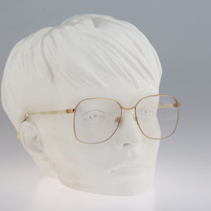 Silhouette M 6020 40 C 755, Vintage 80s gold oversized square eyeglasses frames womens NOS