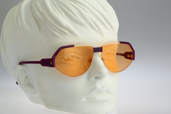 Silhouette M 8017 V 6053, Vintage 90s Tinted Orange Lenses Futuristic Gold  & Purple Angular Aviator Sunglasses Women, NOS - Etsy UK
