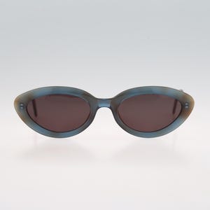 Mondi by Metzler 2858 493, Vintage 90s blue  oval cat eye sunglasses women NOS
