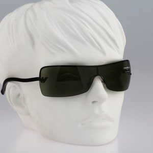 Emporio Armani 202 S 706, Vintage 2000&#39;s rimless wrap shield sunglasses women NOS