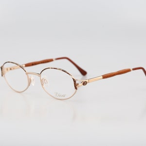 Diva 5131 194, Vintage 90s genuine wood temples small oval glasses frames womens NOS