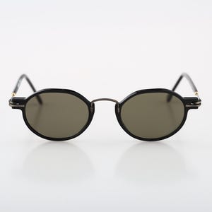 Contro Verse 3310 010 37, gafas de sol redondas estilo panto con corona pequeña en negro vintage de los años 90 para hombre y mujer NOS
