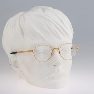 Jean Paul Gaultier 55-3183 1 Pure Titanium, Vintage 90s gold panto round eyeglasses frames mens & womens NOS