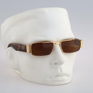 Sting 324 S78 , Vintage 90s tortoise small rectangle aviator sunglasses men and women NOS