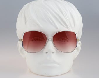 Silhouette M 1172 20 C 5523, Vintage 80s tinted lenses clear large oversized butterfly sunglasses women, NOS