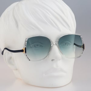 Silhouette M 1708 28 C 1358, Vintage 80s przyciemniane soczewki unikalne przezroczyste duże okulary przeciwsłoneczne motyle damskie, NOS