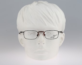 Robert Rudger 1400 153 08, Vintage 90s colorful and black unique slim rectangle reading glasses frames mens & womens / NOS
