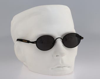 O Marines 5052 NE OR, gafas de sol ovaladas pequeñas negras estilo steampunk vintage de los años 90 para hombre y mujer, NOS