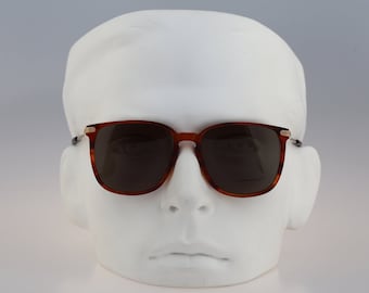 Rodenstock Serge 8220 B, Vintage 90s tortoise square wayfarer okulary przeciwsłoneczne męskie i damskie NOS