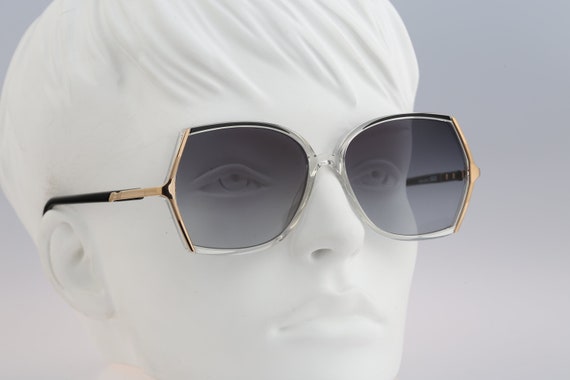 Vintage 80s Silhouette Black Hexagonal Sunglasses Austria Silhouette 80s Vintage Hexagon Eye Glasses Made in Austria  main image 2