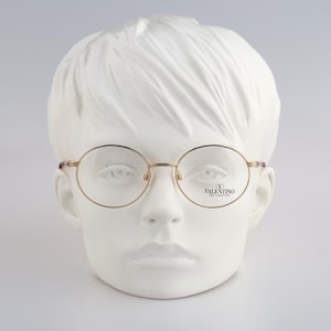 Valentino V 434 903, Vintage 90s gold round circle eyeglasses frames womens NOS