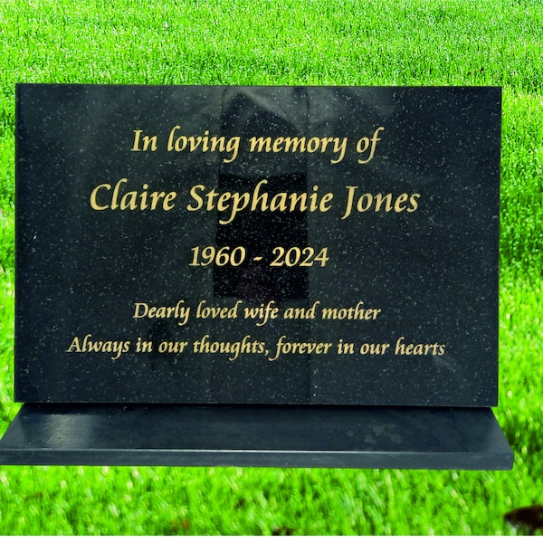 Granite Memorial Plaque with Stone Stand